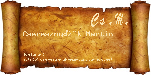 Cseresznyák Martin névjegykártya